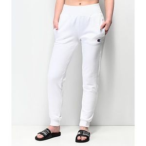 Champion Reverse Weave White Jogger Sweatpants